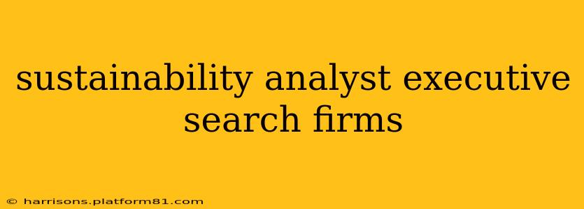 sustainability analyst executive search firms