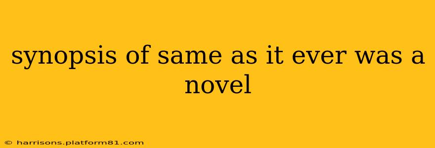 synopsis of same as it ever was a novel