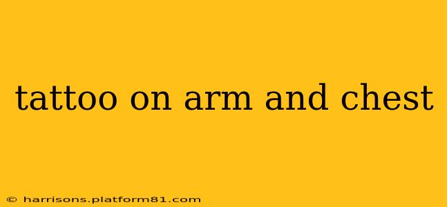 tattoo on arm and chest