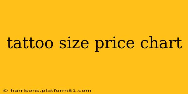 tattoo size price chart