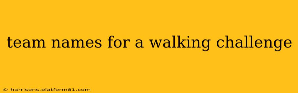 team names for a walking challenge