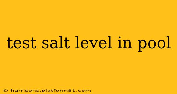 test salt level in pool