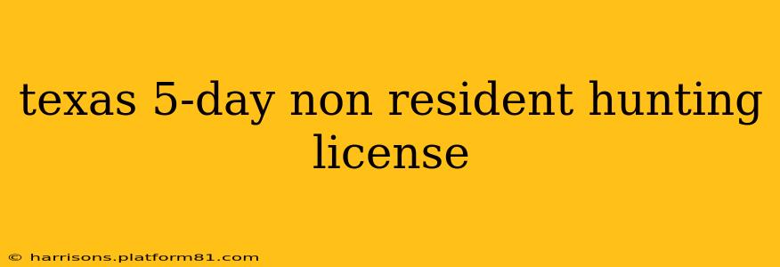 texas 5-day non resident hunting license