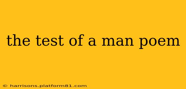 the test of a man poem