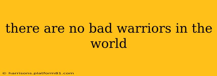 there are no bad warriors in the world