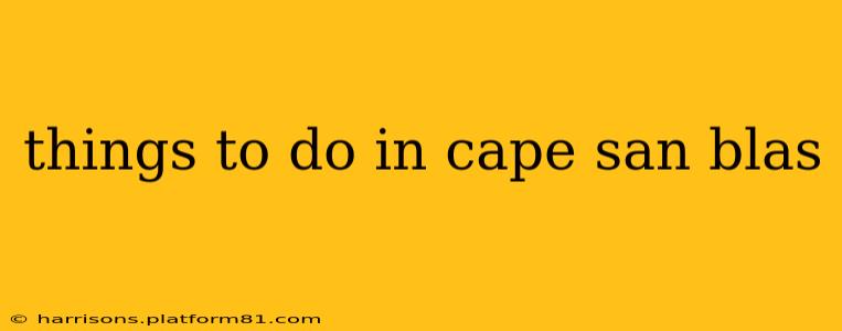 things to do in cape san blas