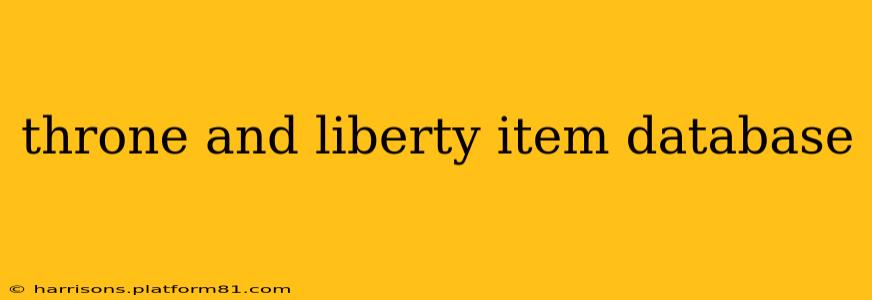 throne and liberty item database