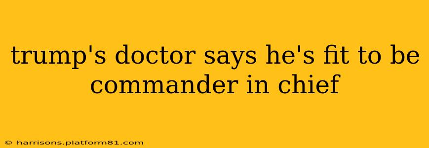 trump's doctor says he's fit to be commander in chief