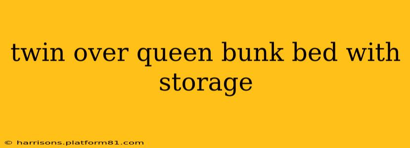 twin over queen bunk bed with storage
