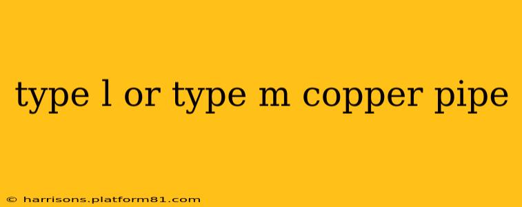 type l or type m copper pipe