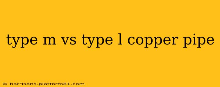 type m vs type l copper pipe