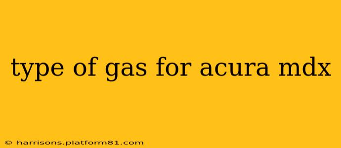 type of gas for acura mdx