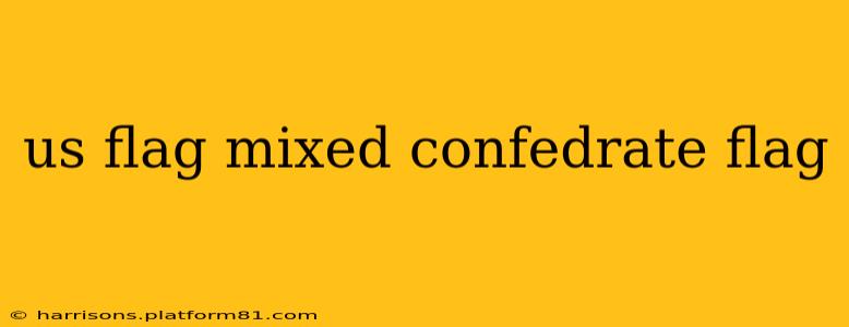 us flag mixed confedrate flag