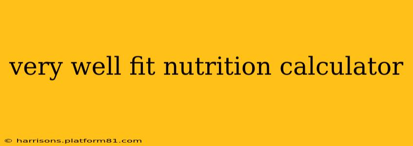 very well fit nutrition calculator