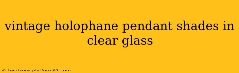 vintage holophane pendant shades in clear glass