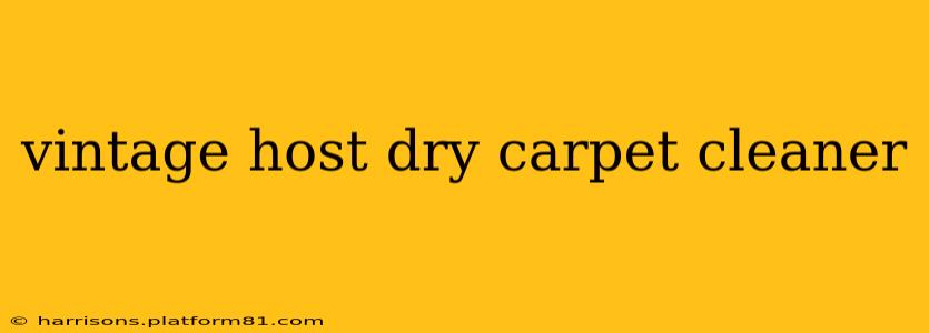 vintage host dry carpet cleaner