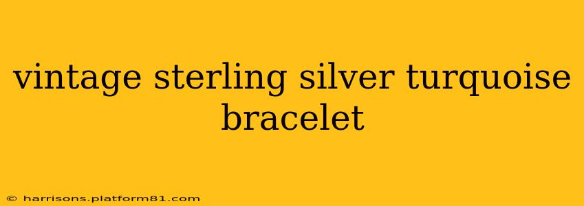 vintage sterling silver turquoise bracelet