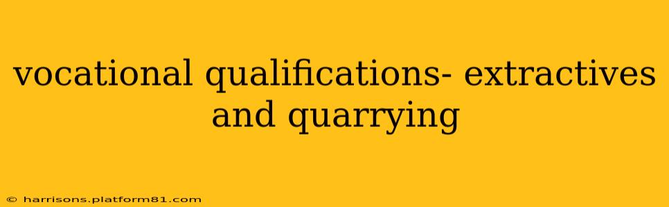 vocational qualifications- extractives and quarrying