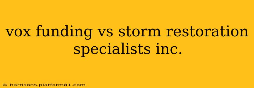 vox funding vs storm restoration specialists inc.