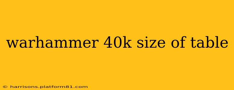 warhammer 40k size of table