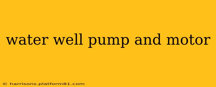water well pump and motor