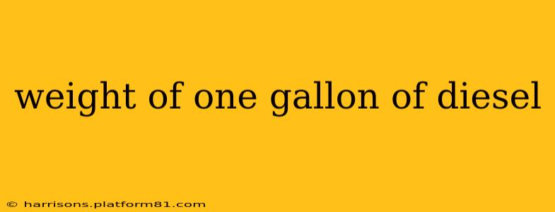 weight of one gallon of diesel