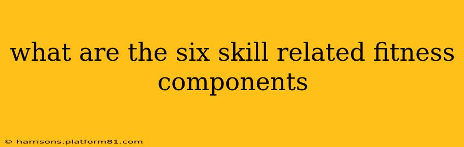 what are the six skill related fitness components