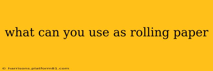 what can you use as rolling paper