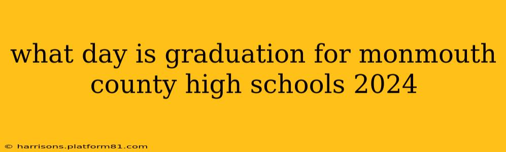 what day is graduation for monmouth county high schools 2024