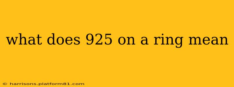 what does 925 on a ring mean