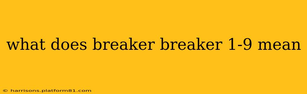 what does breaker breaker 1-9 mean