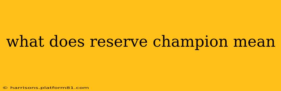 what does reserve champion mean