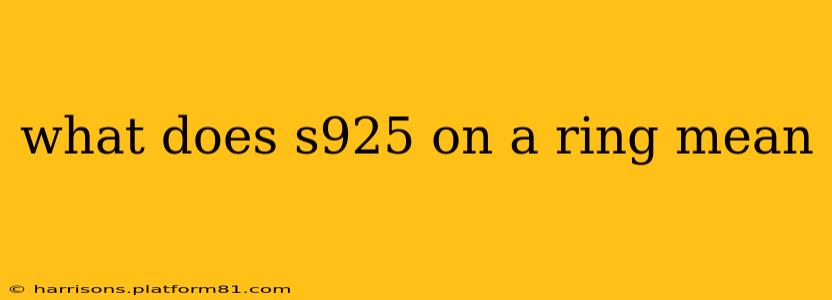 what does s925 on a ring mean