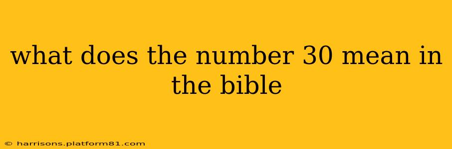what does the number 30 mean in the bible