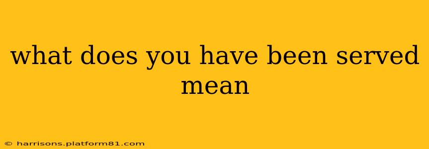 what does you have been served mean
