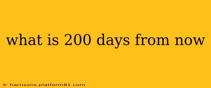 what is 200 days from now