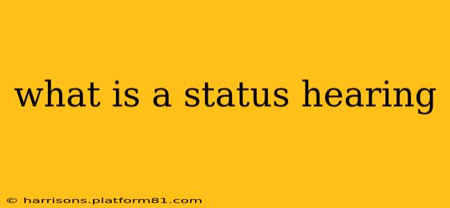 what is a status hearing