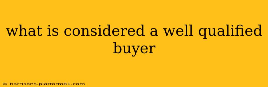 what is considered a well qualified buyer