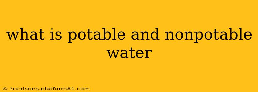 what is potable and nonpotable water