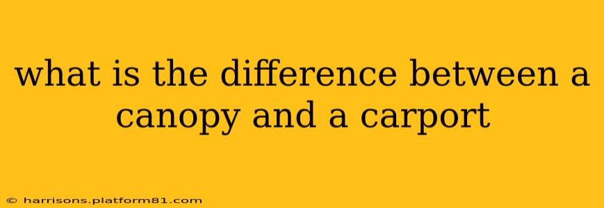what is the difference between a canopy and a carport