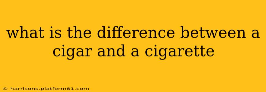 what is the difference between a cigar and a cigarette