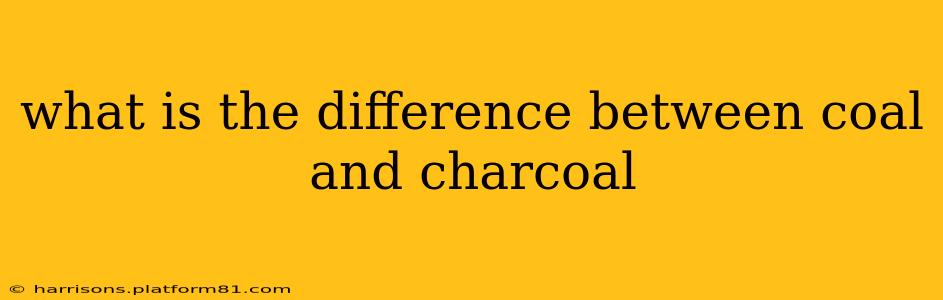 what is the difference between coal and charcoal