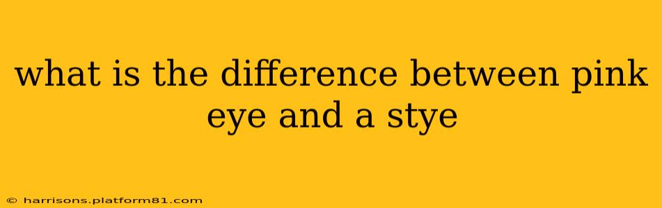 what is the difference between pink eye and a stye