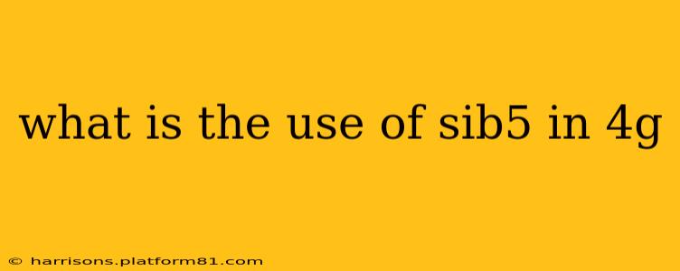 what is the use of sib5 in 4g