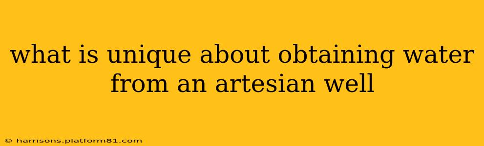 what is unique about obtaining water from an artesian well