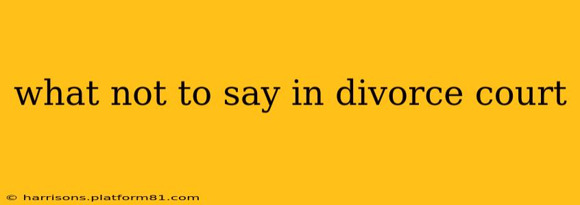 what not to say in divorce court