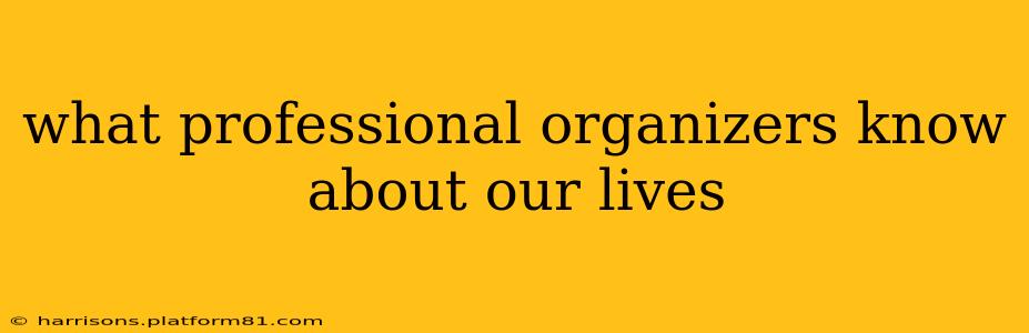 what professional organizers know about our lives