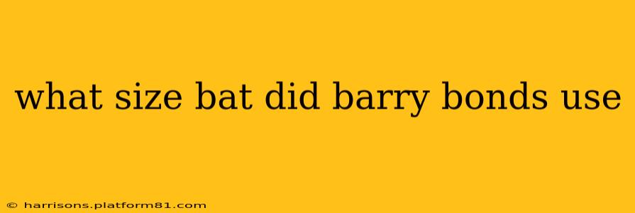 what size bat did barry bonds use