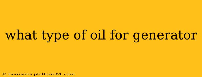 what type of oil for generator