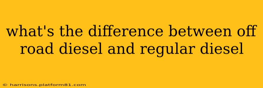what's the difference between off road diesel and regular diesel